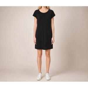 STS Sail to Sable Rayon Blend Knit Dress Minimalist Casual Black Stretch Size XS